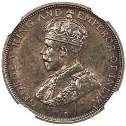 CEYLON: George V, 1910-1936, AE cent, 1928. NGC PF64