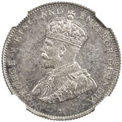 CEYLON: George V, 1910-1936, AR 50 cents, 1929. NGC PF65