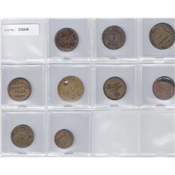 CEYLON:LOT of nine 19th century tokens