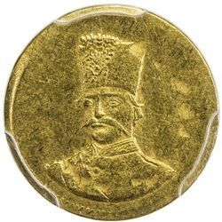 IRAN: Nasir al-Din Shah, 1848-1896, AV 2000 dinars, Tehran, AH1300. PCGS AU55