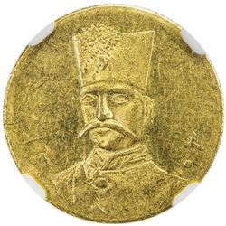 IRAN: Nasir al-Din Shah, 1848-1896, AV 5000 dinars, Tehran, AH1303. NGC MS62