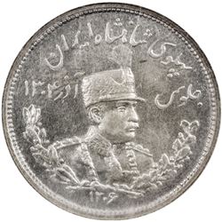 IRAN: Reza Shah, 1925-1941, AR 2000 dinars, SH1306-H. NGC PF63