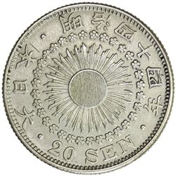 JAPAN: Meiji, 1867-1912, AR 20 sen, year 44 (1911)