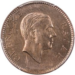 SARAWAK: Charles V. Brooke, 1917-1946, AE cent, 1927-H. PCGS SP