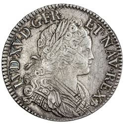 FRANCE: Louis XV, 1715-1774, AR ecu, 1718-A. EF-AU
