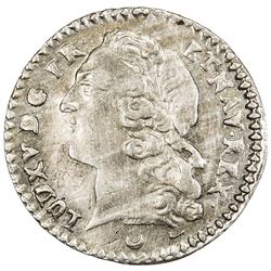 FRANCE: Louis XV, 1715-1774, AR 6 sols (1.45g), Metz, 1769-AA. AU