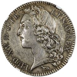 FRANCE: Louis XV, 1715-1774, AR 1/2 ecu, Paris, 1741-A, attractive golden toning, NGC AU