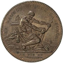 FRANCE: AE 2 sols (17.04g), 1792. UNC