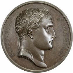 FRANCE: Napoleon I, Emperor, 1804-1814, AE medal (40.03g), 1807. AU