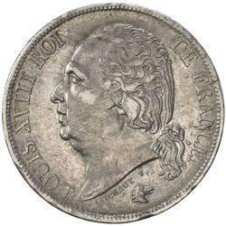 FRANCE: Louis XVIII, 1814-1824, AR 2 francs, Bordeaux, 1817-K. VF-EF