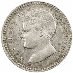 FRANCE: Napoleon II, pretender, 1815-1816, essai AR 1/2 franc (2.29g), 1816, UNC