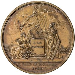 FRANCE: AE medal (32.03g), 1790. AU