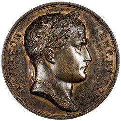 FRANCE: Napoleon I, Emperor, 1804-1814 & 1815, AE medal, 1807. EF