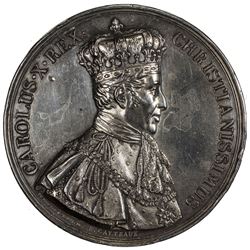 FRANCE: Charles X, 1824-1830, AR medal (83.5g), 1825. EF