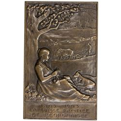 FRANCE: bronze plaque, 1903. AU