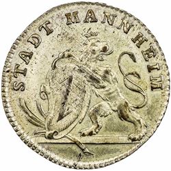 PFALZ: Karl Theodor von Sulzbach, 1742-1799, AR pattern ducat (2.8g), 1792. AU