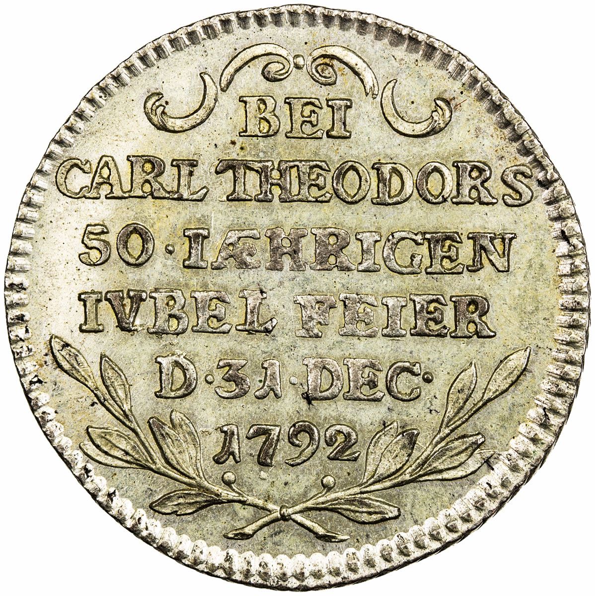PFALZ Karl Theodor von Sulzbach, 17421799, AR pattern ducat (2.8g