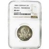 Image 3 : PRUSSIA: Friedrich III, 1888, AR 2 mark, 1888-A. NGC MS66