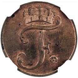 SAXE-GOTHA-ALTENBURG: Friedrich III, 1732-1772, AE 1 pfennig, 1760-K. NGC MS64