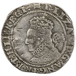 ENGLAND: Elizabeth I, 1558-1603, AR sixpence, 1594. F-VF