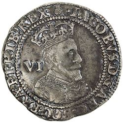 ENGLAND: James I, 1603-1625, AR sixpence, 1603. VF