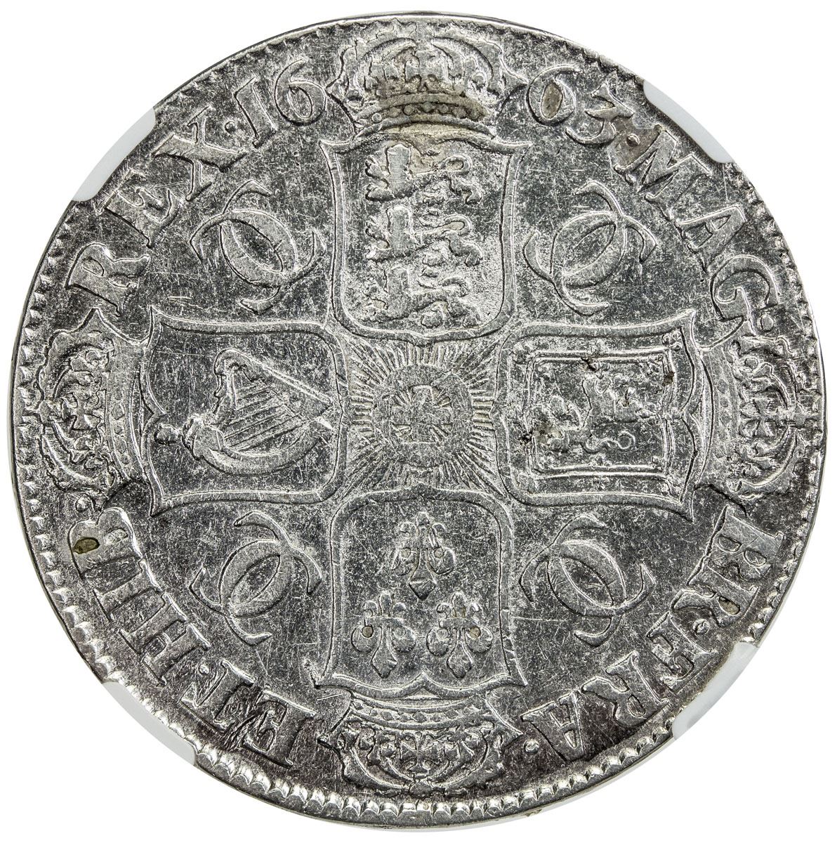 GREAT BRITAIN: Charles II, 1660-1685, AR crown, 1663. NGC VF - Stephen ...