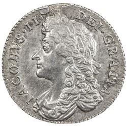GREAT BRITAIN: James II, 1685-1688, AR sixpence, 1687. EF