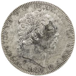 GREAT BRITAIN: George III, 1760-1820, AR crown, 1820. EF
