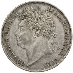 GREAT BRITAIN: George IV, 1820-1830, AR shilling, 1821. EF