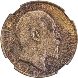 GREAT BRITAIN: Edward VII, 1901-1910, AE halfpenny, 1905. NGC MS64