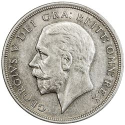 GREAT BRITAIN: George V, 1910-1936, AR crown, 1929. AU