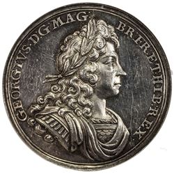 GREAT BRITAIN: George I, 1714-1727, AR coronation medal, 1714. NGC AU58