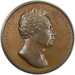 GREAT BRITAIN: George IV, 1820-1830, AE coronation medal (83.77g), 1821. UNC