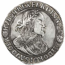 HUNGARY: Ferdinand III, 1637-1657, AR thaler (27.73g), 1655-KB. VF