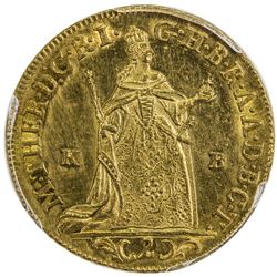 HUNGARY: Maria Theresia, 1740-1780, AV 2 ducat, 1765-KB. PCGS UNC