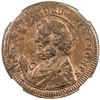 Image 1 : PAPAL STATES: Pius VI, 1775-1799, AE 2 1/2 baiocchi, Viterbo, 1796. NGC MS63