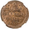 Image 2 : PAPAL STATES: Pius VI, 1775-1799, AE 2 1/2 baiocchi, Viterbo, 1796. NGC MS63