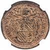 Image 1 : PAPAL STATES: Pius IX, 1846-1878, AE quattrino, 1851-R anno VI. NGC MS65