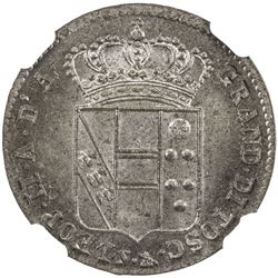 TUSCANY: Leopoldo II, 1st reign, 1824-1848, BI 5 quattrini (3.94g), 1830. NGC MS66