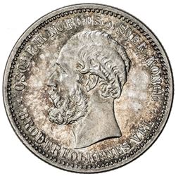 NORWAY: Oscar II, 1872-1905, AR krone, 1893. UNC