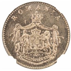 ROMANIA: Carol I, prince, 1866-1881, AE banu, 1867-H. NGC MS64