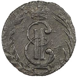 SIBERIA: Catherine II, 1762-1796, AE polushka (1.35g), Kolyvan, 1771-KM. EF