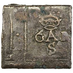 SWEDEN: Gustaf II Adolf, 1611-1632, AE square 2 ore (51.19g), Sater & Nykoping, 1626. VF