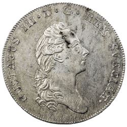 SWEDEN: Gustav III, 1771-1792, AR riksdaler, 1784. EF