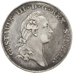 SWEDEN: Gustav III, 1771-1792, AR 2/3 riksdaler, 1776. VF