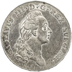 SWEDEN: Gustav III, 1771-1792, AR 2/3 riksdaler, 1779. EF