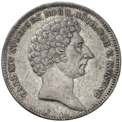 SWEDEN: Carl XIV Johan, 1818-1844, AR 1/2 riksdaler, 1832. VF-EF