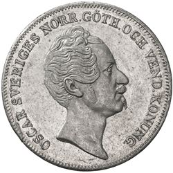 SWEDEN: Oscar I, 1844-1859, AR riksdaler, 1852. EF