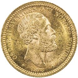 SWEDEN: Oscar II, 1872-1907, AV 20 kronor, 1878/7. UNC
