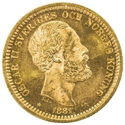 SWEDEN: Oscar II, 1872-1907, AV 20 kronor, 1881. UNC